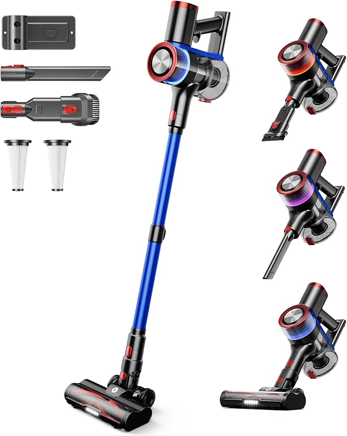 NADALY Cordless Vacuum Cleaner, 550W 45Kpa 65Mins Vacuum Cleaners by NADALY