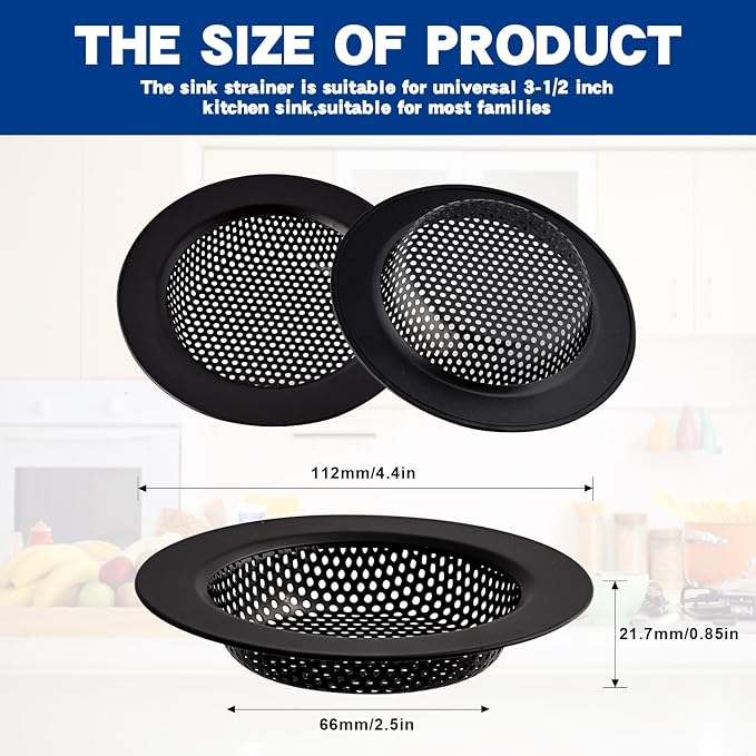 2PC Kitchen Sink Drain Strainer Stainless Steel - Image 6