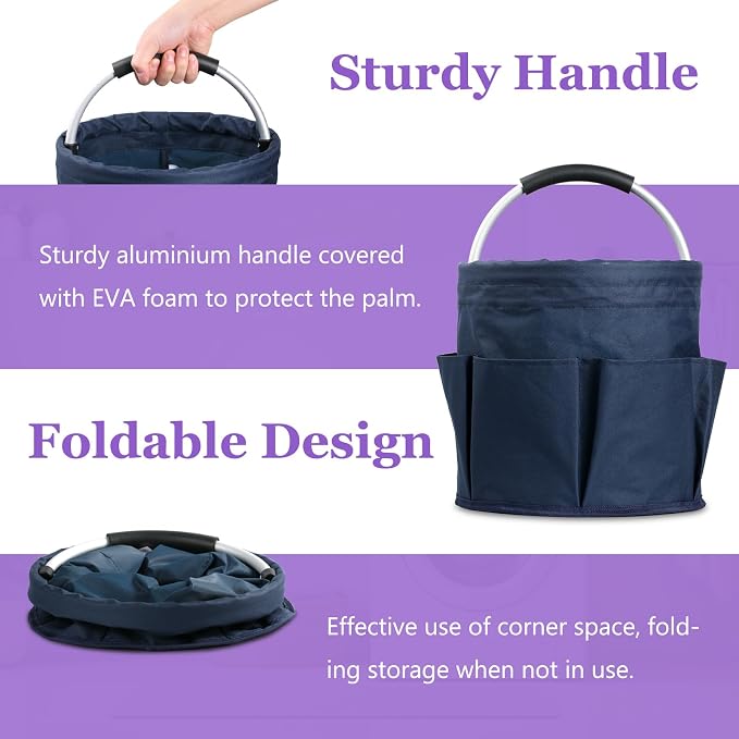 17L Cleaning Caddy with Handle, Portable Shower Caddy in 600D Oxford Fabric - Image 4