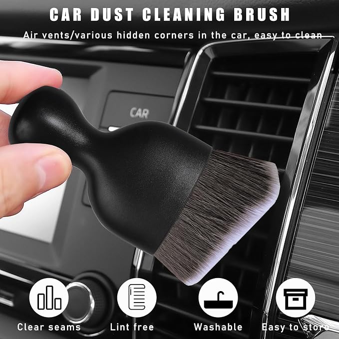 2PCS Car Interior Dust Brush, Soft Scratch Free Auto Detailing Brushes - Image 4