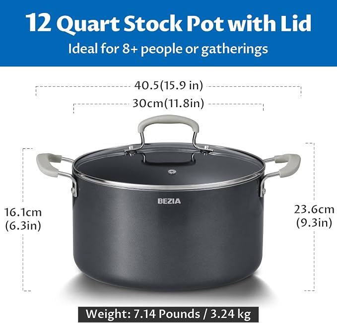 12 Quart Nonstick Stock Pot - Image 7