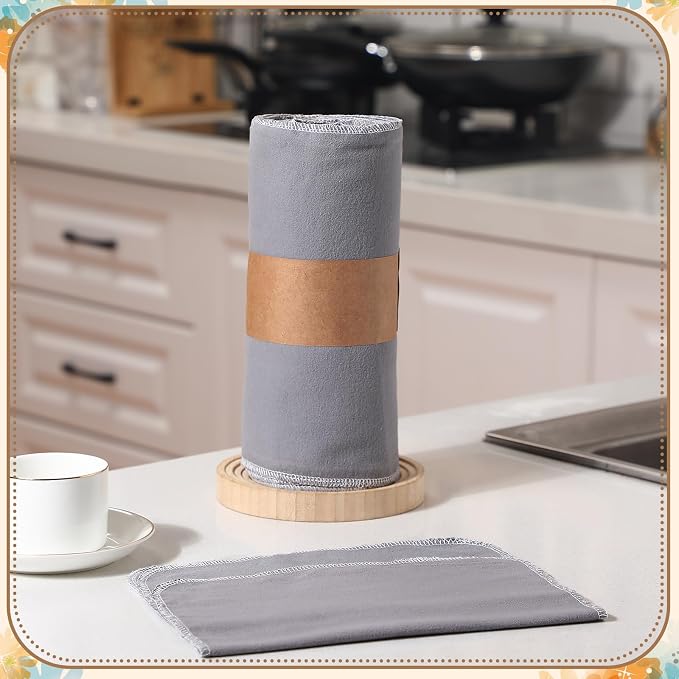 36 Pack Vintage Reusable Cleaning Cloths Washable Cotton Kitchen Towels - Image 2