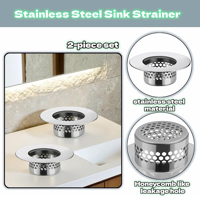 2-Pack Stainless Steel Drain Filter - Image 4