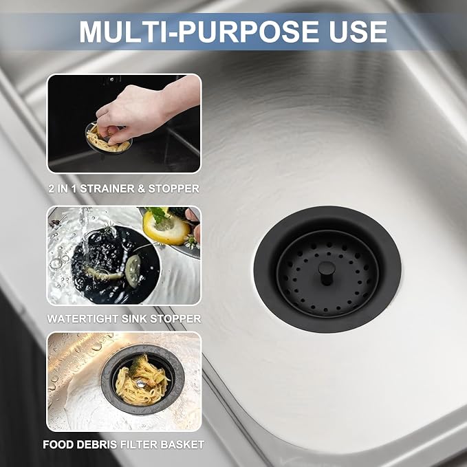 ZM Kitchen Sink Stainless Steel Deep Locking Basket Strainer - Image 2