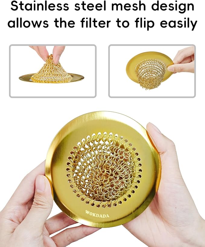 Gold Sink Strainer, Reversible Mesh Sink Strainer - Image 4