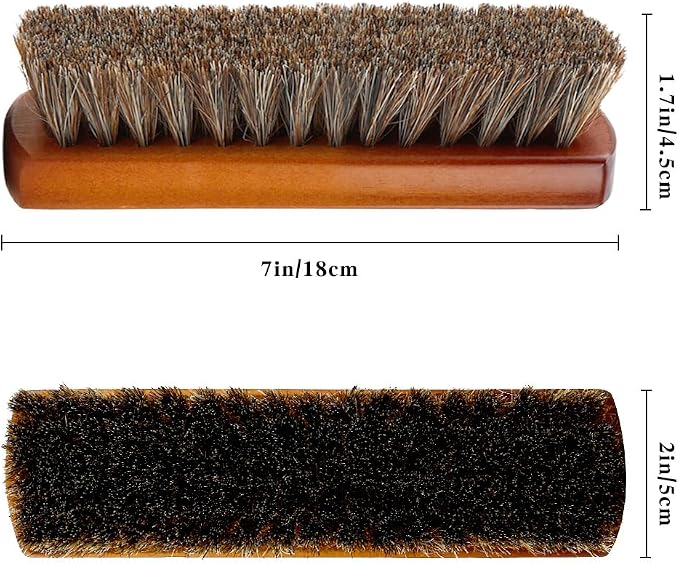 Shoe Brush, Horsehair Shoe Brush Shoe Cleaning Brush Boot Brush - Image 3