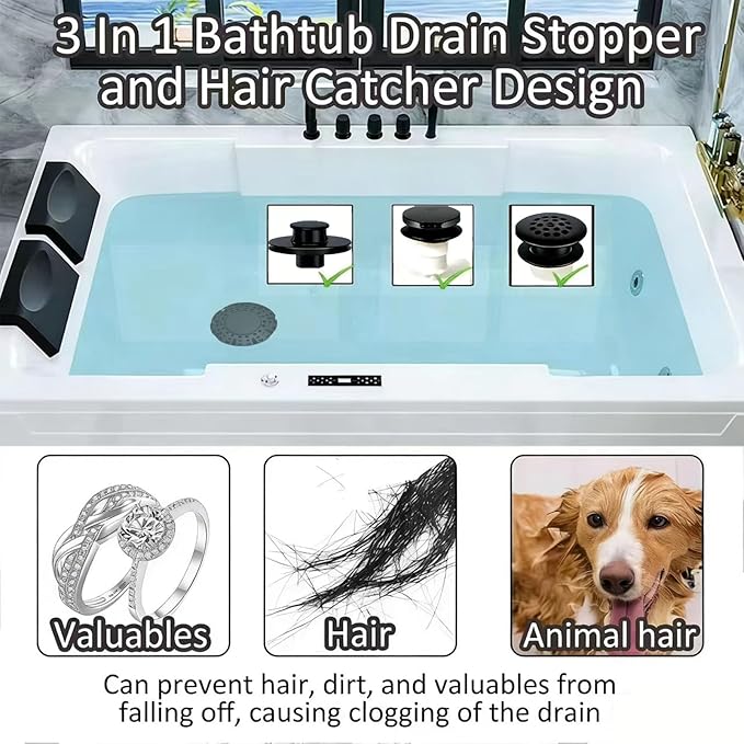 Bathtub Drain Stopper, Pop Up Tub Stopper Plug - Image 3
