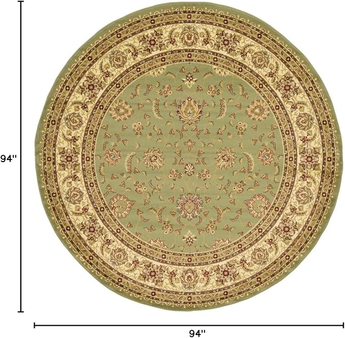 Unique Loom Voyage Collection Traditional Oriental Classic Intricate Design Area Rug (8' 0 x 8' 0 Round, Green/Ivory)