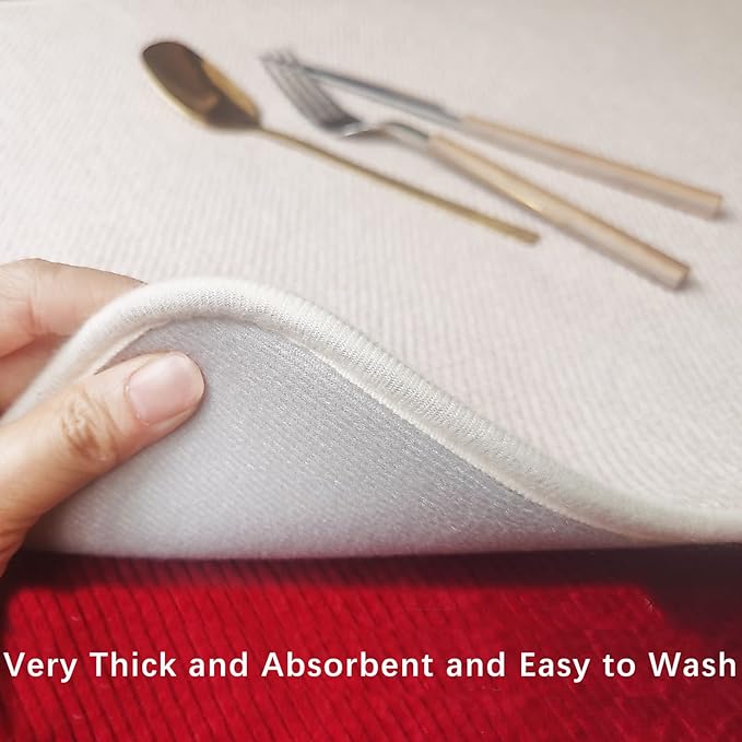 Dish Drying Mats for Kitchen Counter, 2 Pack Dish Drying Pads Dish Rack Mat - Image 3