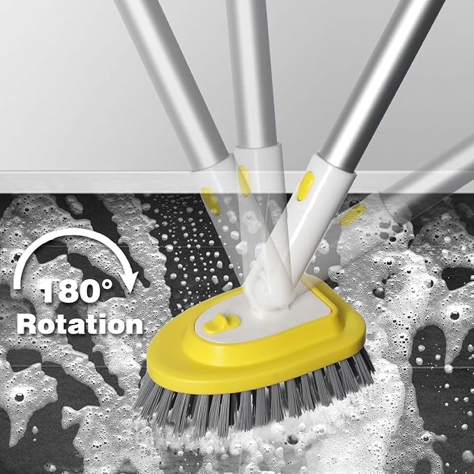 Shower Brush Scrubber with 51" Long Handle, 3 in 1 Tub and Tile Cleaning Brush - Image 3