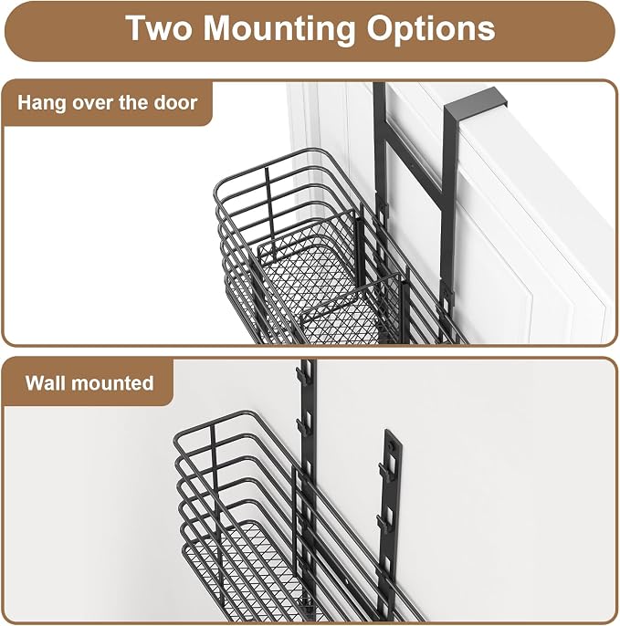 7-Tier Over The Door Organizer, Shower Caddy Hanging &Wall Mounted Hair Tool - Image 8