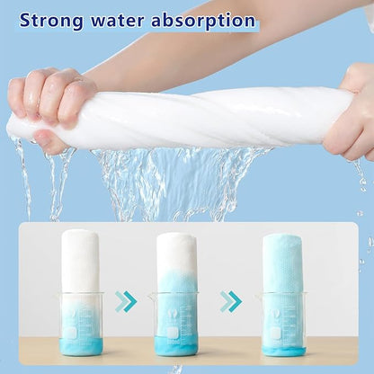 Disposable Bath Towels, Large Compressed Towel Tablets Disposable Towels Portable Thick Paper Towel Reusable Suitable for Hiking Camping Sports Swimming and Traveling, 55.1 x 27.5 Inches