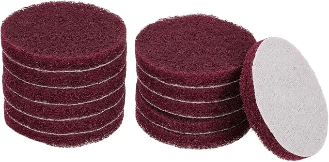 HARFINGTON 12pcs Scrubber Scouring Pads 400 Grits 3 Inch Drill Power Brush Hoop by HARFINGTON