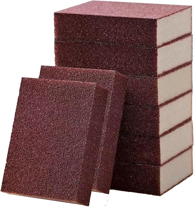 Baitiane 8 Pack Carborundum Nano Emery Sponge, Sanding Sponge Block, Rust by Baitiane