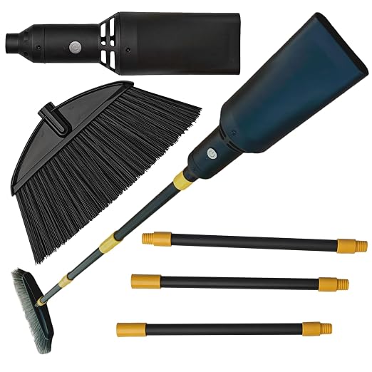 Outdoor Broom with Built-in Lightweight Rechargeable Cordless Mini Leaf Blower by Aerobroom