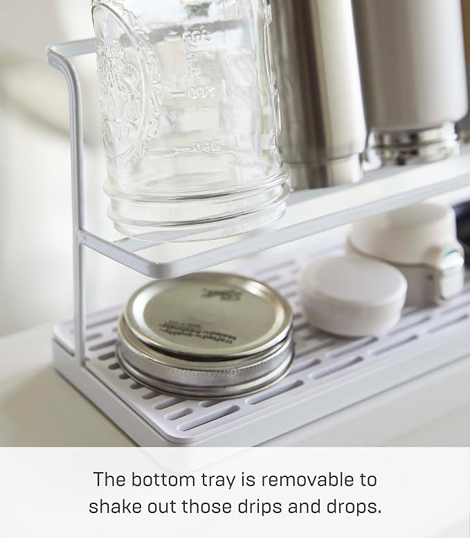YAMAZAKI Home Tower Countertop Two Tier Bottle Drying Rack, Wide Jug Storage - Image 3