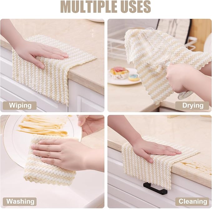 Homaxy 24 Pack Kitchen Dish Cloths, Ultra Soft and Absorbent Dish Towels - Image 4