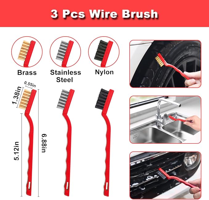 Car Detailing Kit, Car Cleaning Kit, Drill Brush Set, Car Detailing Brushes - Image 6