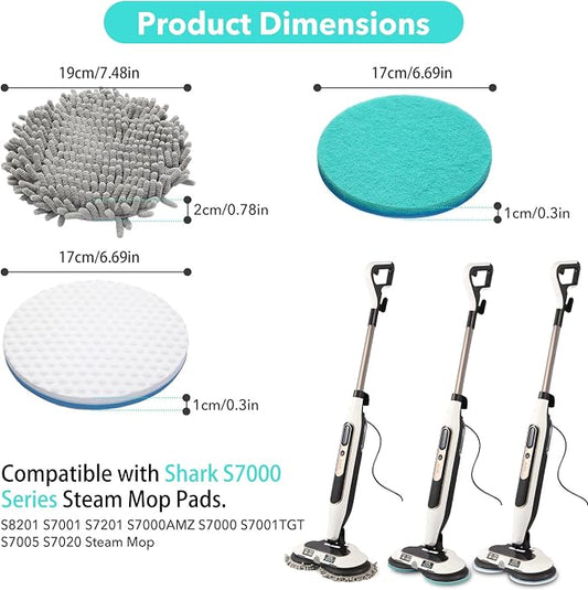 S7000 Magic Sponge Eraser Steam&Scrub Mop Pads Kit - Image 2