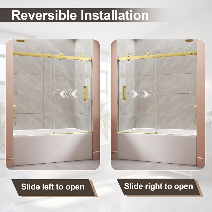 Frameless Bathtub Shower Door, Tub Sliding Door - Image 6