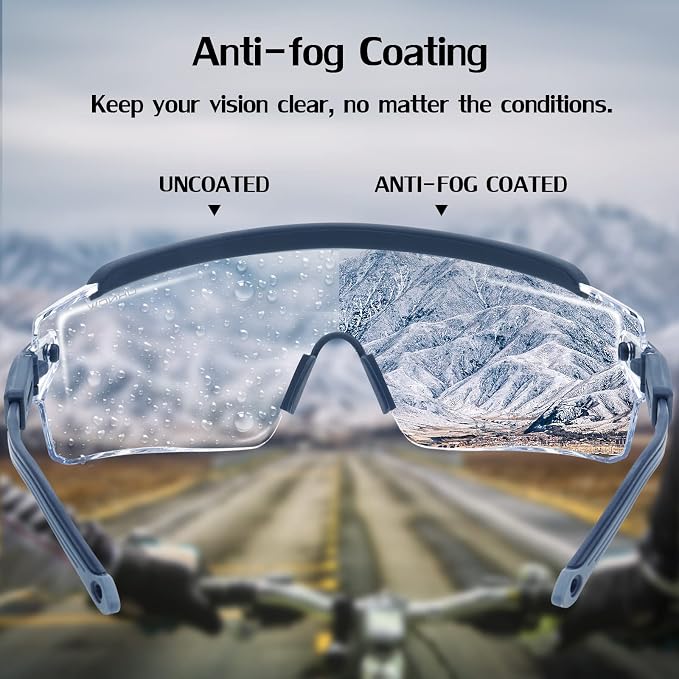 UKNOW Safety Goggles Over Glasses, Safety Glasses Anti Fog Wraparound Eye - Image 2