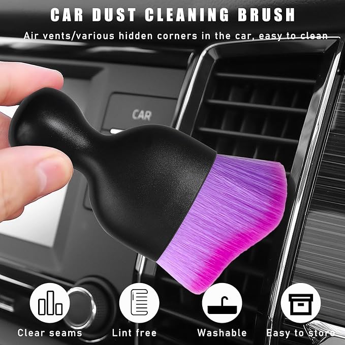 2PCS Car Interior Dust Brush, Soft Scratch Free Auto Detailing Brushes - Image 4