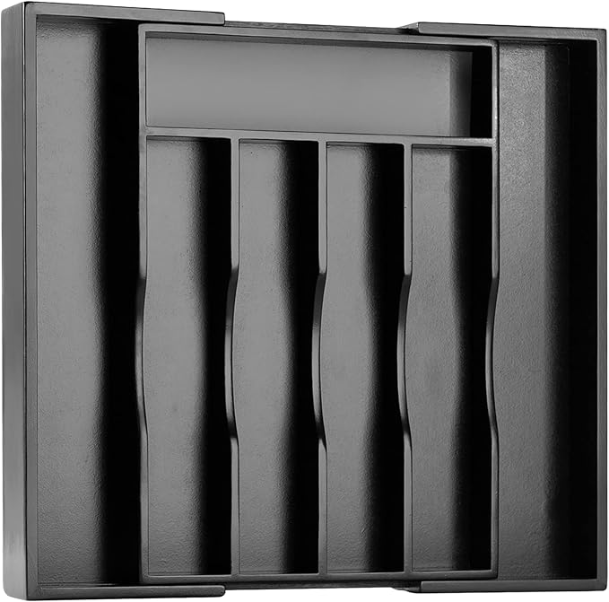 Bellsal Black Silverware Organizer Kitchen Drawer Organizer Expandable Bamboo - Image 8