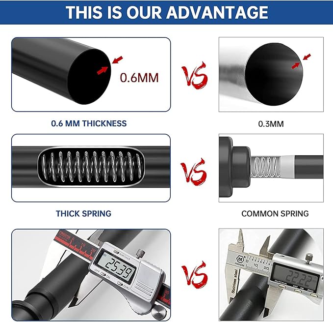 BRIOFOX Industrial Shower Curtain Rod - Image 5