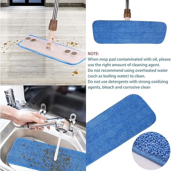 18 Inch Microfiber Spray Mop Replacement Heads Compatible - Image 6