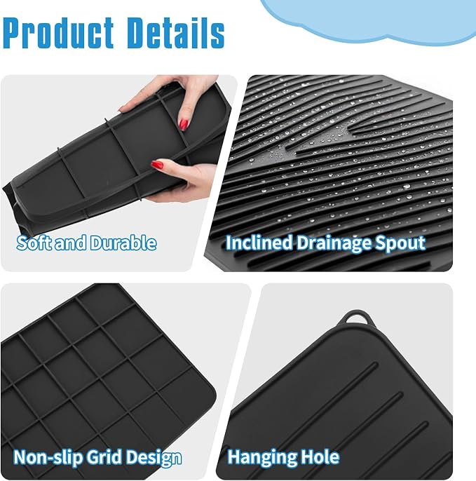 Silicone Dish Drying Mat for Kitchen Counter - Image 4