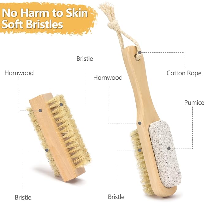 Wooden Nail Cleaning Brush, for Scrubber Hand Fingernails and Toenail As Well - Image 4