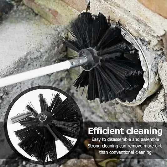 15FT Chimney Sweep Cleaning Kit, 3.9" Nylon Brush Heads and 11 Rods Detachable - Image 2