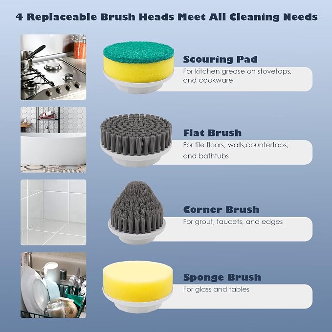 Electric Spin Scrubber Cordless Power Cleaning Brush - Image 5