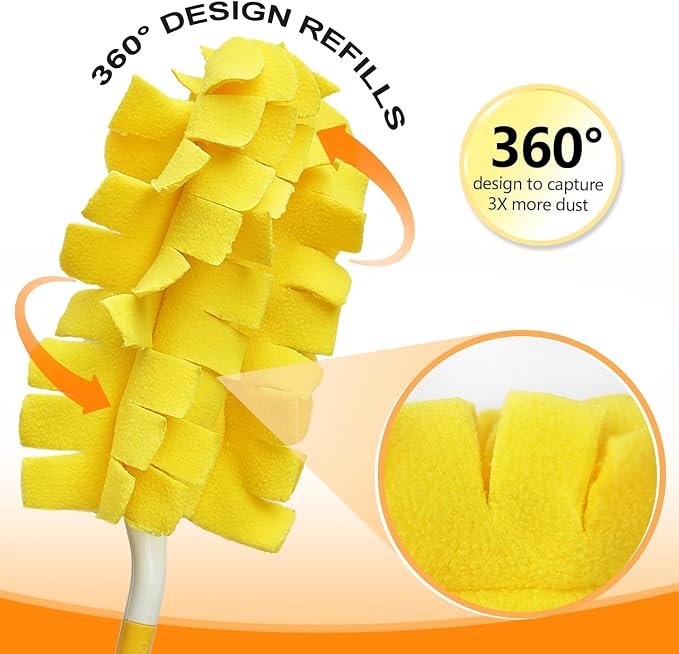 2 Pcs with 1 Handle Reusable Duster Refills, Washable Microfiber Dusters - Image 3