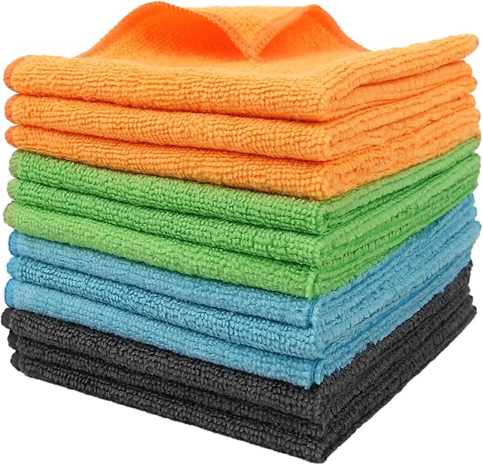 12 Pack Microfiber Cleaning Cloth 11.8x11.8inch by QUOPID