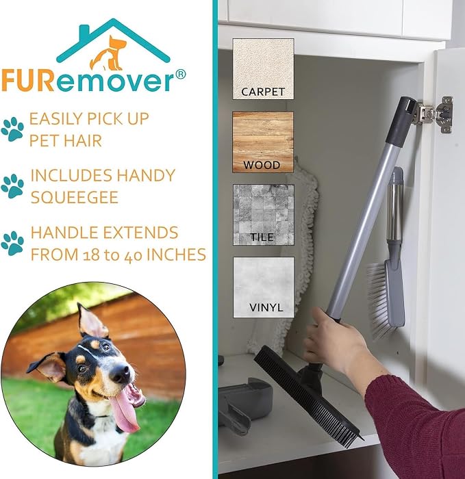 FURemover Compact Pet Hair Rubber Broom - Image 3