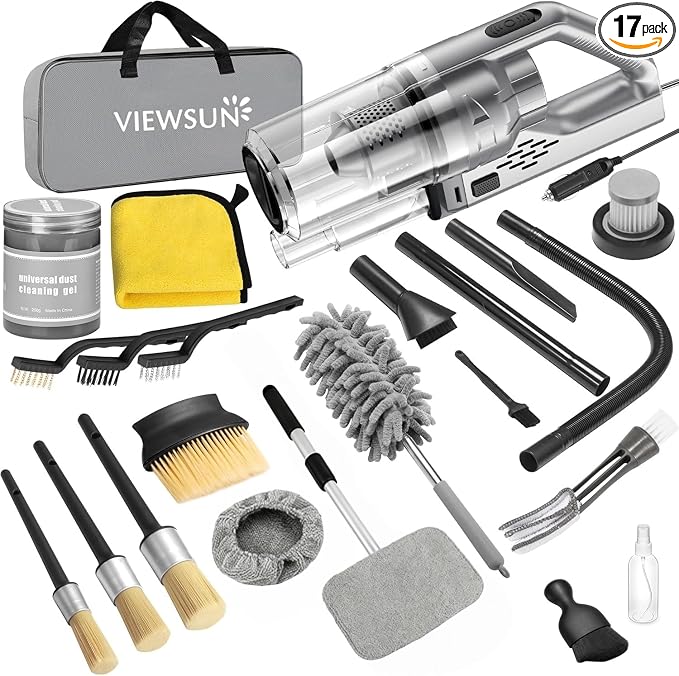 Viewsun Car Cleaning Kit, Detailing Brush Set, Windshield Cleaner, Cleaning Gel by Viewsun