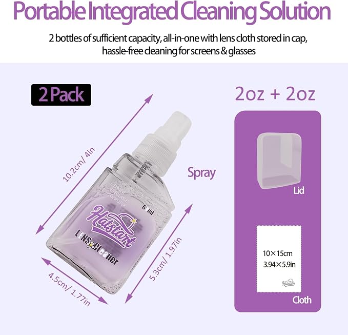 Phone Touch Screen Cleaner Mist Spray and Wipe, Hatstart Pristine Eyeglass - Image 3