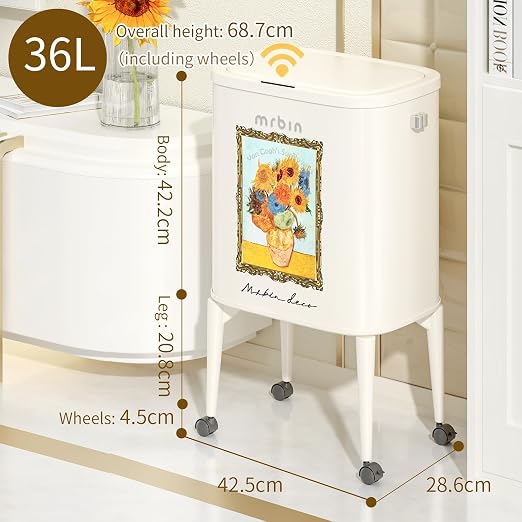 MRBIN Metal Motion Sensor Kitchen Trash Can - Image 5