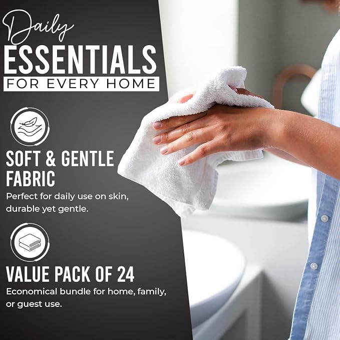 DAN RIVER 24 Pack Wash Cloths for Showering - Image 7