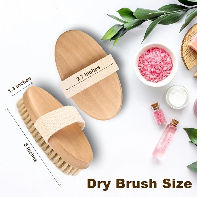 2Pcs Natural Bristle Exfoliating Brush, Body Scrubber - Image 6