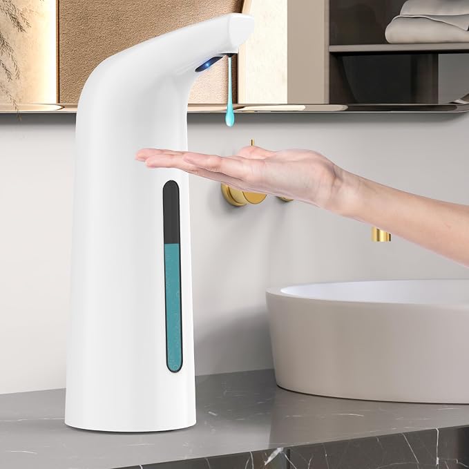 Automatic Liquid Soap Dispenser Touchless, 400ML Modern White Dish Soap - Image 7