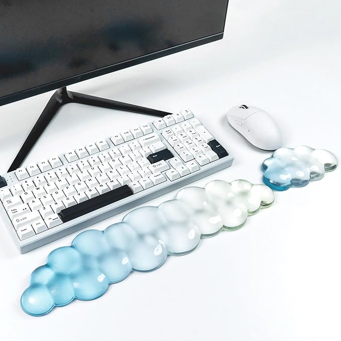 Ergonomic Gel Cloud Keyboard and Mouse Wrist Rest Set – Clear Wrist Rest - Image 9