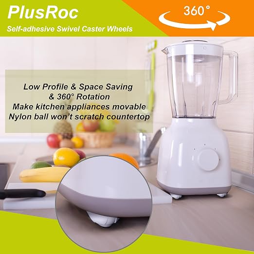 PlusRoc 8 Pack Self Adhesive Caster Wheels - Image 4