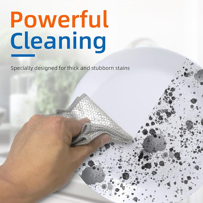 Large Size Non Scratch Steel Wire Dishwashing Rags and Steel Scrubber, - Image 4