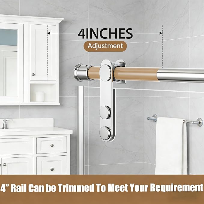 Frameless Shower Door, 44-48" W x 76" H 5/16" 8mm Glass Sliding Shower Doors - Image 8