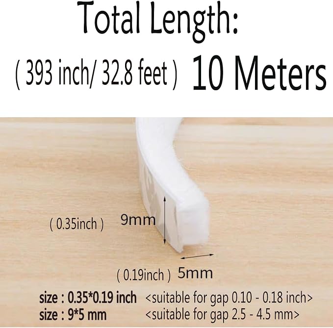 Weather Stripping Brush for Sliding Windows/Doors Frame Side, Pile Self - Image 3