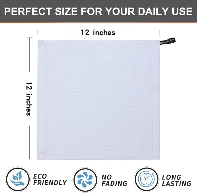 Kitinjoy 100% Cotton Kitchen Dish Cloths, 6 Pack Waffle Weave Ultra Soft - Image 5