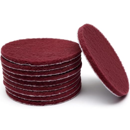 10 Pack 6 Inch Multipurpose Red Scrubber Scouring Pads Flocking Scuff Pads by SACKORANGE