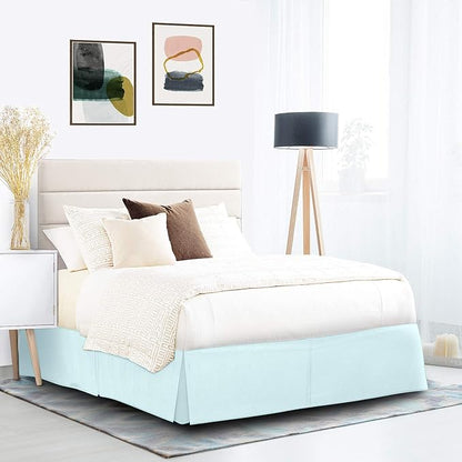 Nestl Light Baby Blue Bed Skirt Queen Size - Queen Bed Skirt 14 Inch Drop - Brushed Microfiber Bed Skirts - Hotel Quality Pleated Bed Skirt - Shrinkage & Fade Resistant